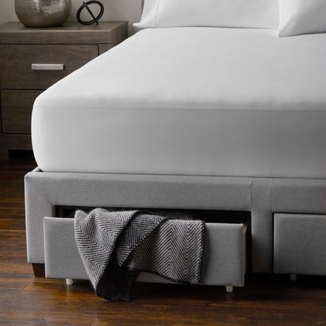 Prime White Split Head Cal King Mattress Protector by Malouf at Eve Furniture