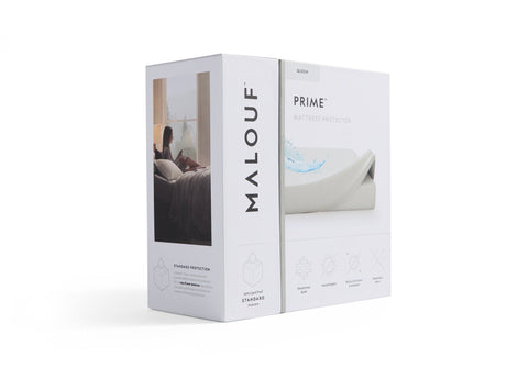 Prime White Split Head Cal King Mattress Protector by Malouf at Eve Furniture