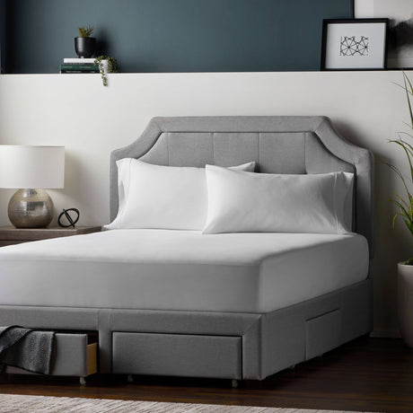 Prime White Split Head King Mattress Protector by Malouf at Eve Furniture