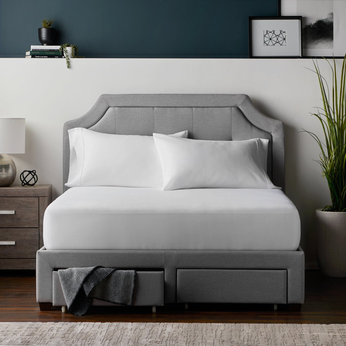 Prime White Twin Mattress Protector by Malouf at Eve Furniture