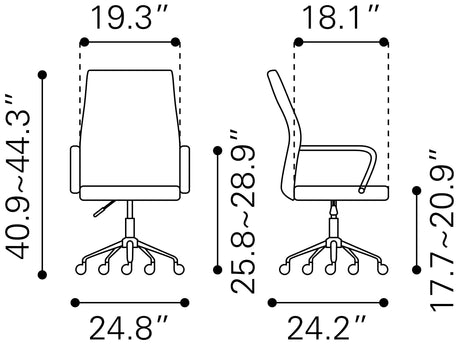 Primero White Office Chair by Zuomod at Eve Furniture