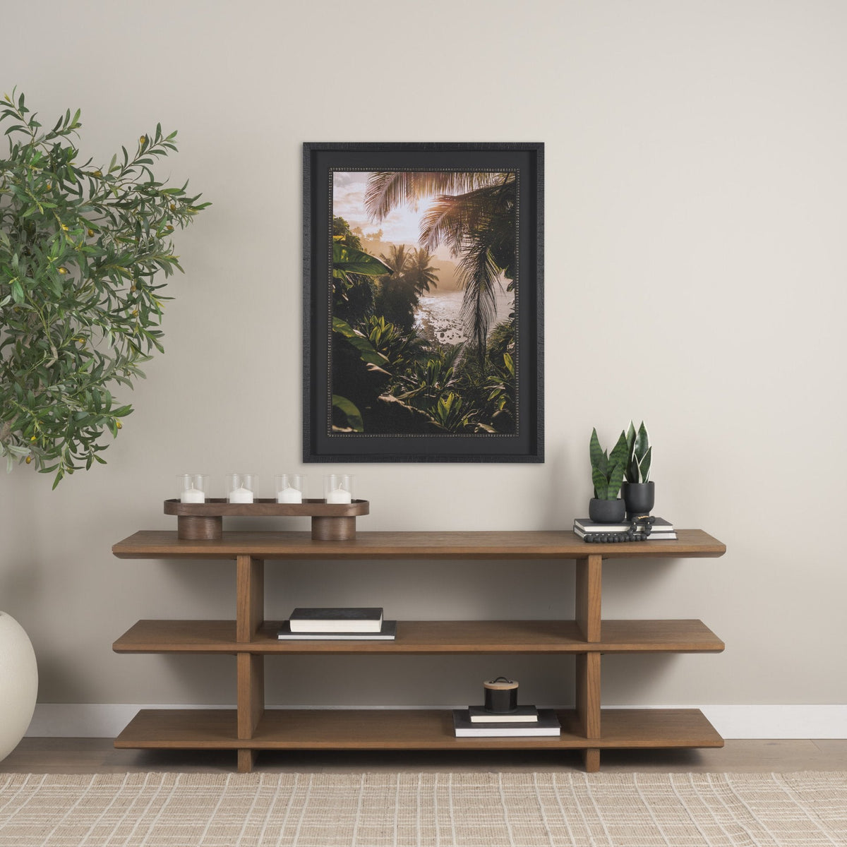 Princeville Kauai Jungle by Stefan and Audrey Textured Framed Photo Print Matted under Glass by Mercana at Eve Furniture
