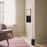 Prism Brassed Gold LED Floor Lamp with On/Off Switch Faux Marble Base by Ashcroft Furniture at Eve Furniture