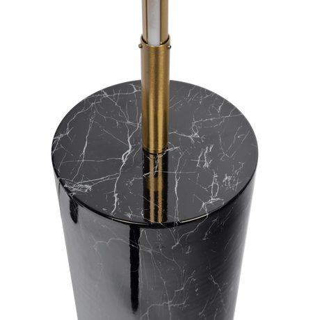 Prism Brassed Gold LED Floor Lamp with On/Off Switch Faux Marble Base by Ashcroft Furniture at Eve Furniture