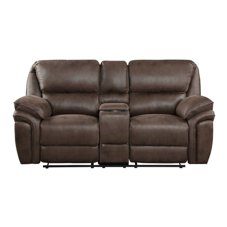 Proctor Brown 2-Piece Double Reclining Set by Homelegance at Eve Furniture