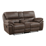 Proctor Brown 2-Piece Double Reclining Set by Homelegance at Eve Furniture