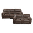 Proctor Brown 2-Piece Double Reclining Set by Homelegance at Eve Furniture