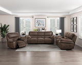 Proctor Brown Microfiber Power Double Reclining Sofa by Homelegance at Eve Furniture