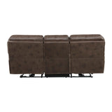 Proctor Brown Microfiber Power Double Reclining Sofa by Homelegance at Eve Furniture