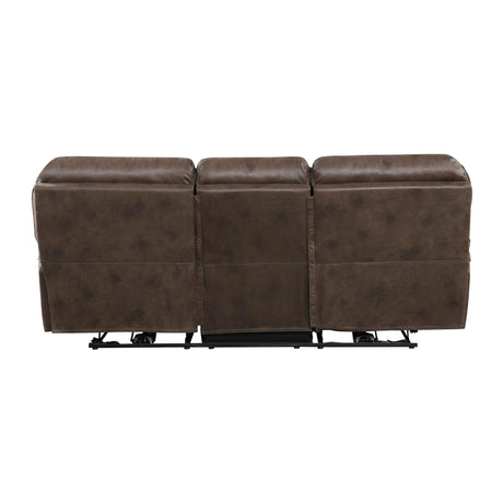 Proctor Brown Microfiber Power Double Reclining Sofa by Homelegance at Eve Furniture