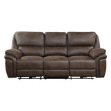 Proctor Brown Microfiber Power Double Reclining Sofa by Homelegance at Eve Furniture