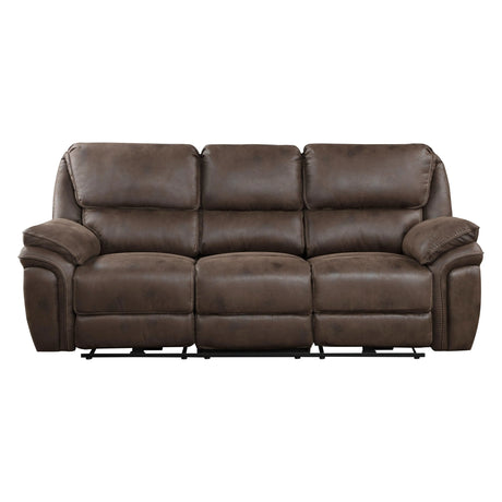 Proctor Brown Microfiber Power Double Reclining Sofa by Homelegance at Eve Furniture