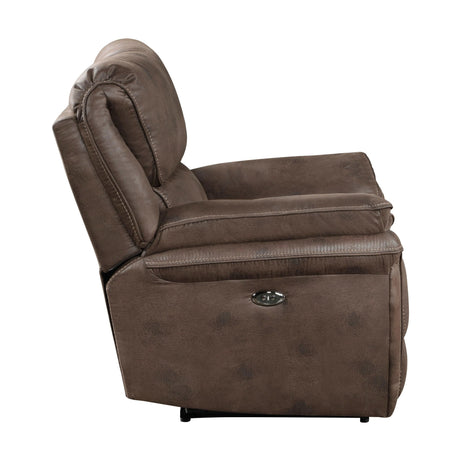 Proctor Brown Microfiber Power Reclining Chair by Homelegance at Eve Furniture