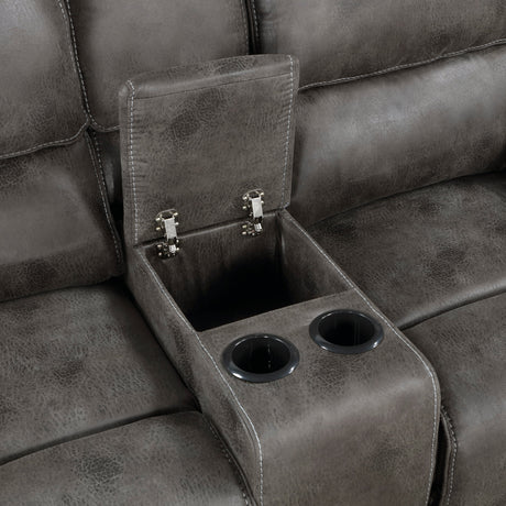 Proctor Gray 2-Piece Microfiber Double Reclining Set by Homelegance at Eve Furniture