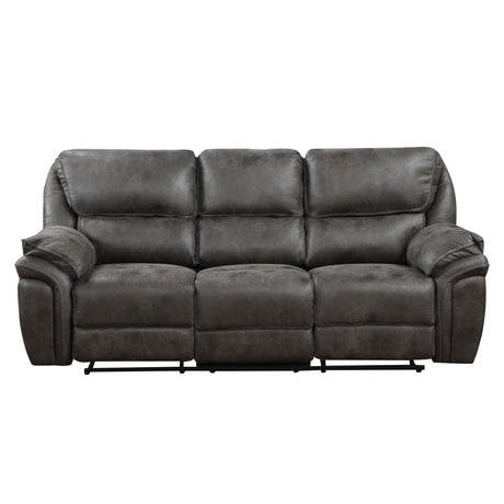 Proctor Gray 2-Piece Microfiber Double Reclining Set by Homelegance at Eve Furniture