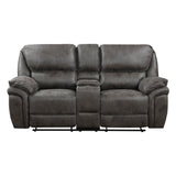 Proctor Gray 2-Piece Microfiber Double Reclining Set by Homelegance at Eve Furniture