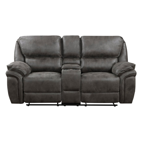 Proctor Gray 2-Piece Microfiber Double Reclining Set by Homelegance at Eve Furniture