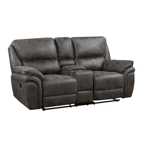 Proctor Gray 2-Piece Microfiber Double Reclining Set by Homelegance at Eve Furniture