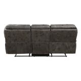 Proctor Gray Microfiber Double Reclining Living Room Set by Homelegance at Eve Furniture