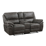 Proctor Gray Microfiber Double Reclining Living Room Set by Homelegance at Eve Furniture