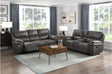Proctor Gray Microfiber Double Reclining Living Room Set by Homelegance at Eve Furniture