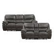 Proctor Gray Microfiber Power Double Reclining Living Room Set by Homelegance at Eve Furniture