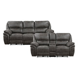 Proctor Gray Microfiber Power Double Reclining Living Room Set by Homelegance at Eve Furniture