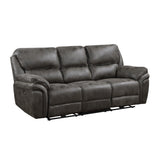 Proctor Gray Microfiber Power Double Reclining Sofa by Homelegance at Eve Furniture