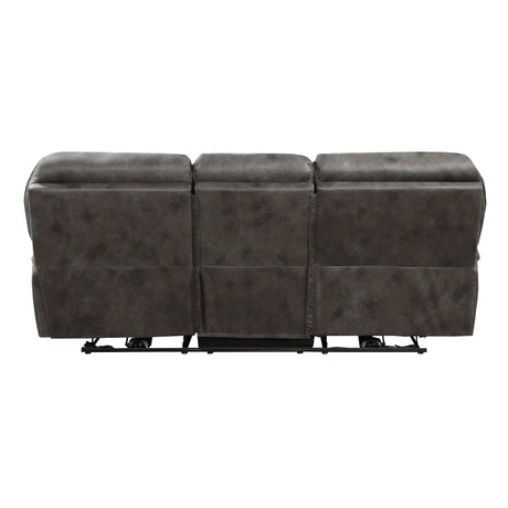 Proctor Gray Microfiber Power Double Reclining Sofa by Homelegance at Eve Furniture