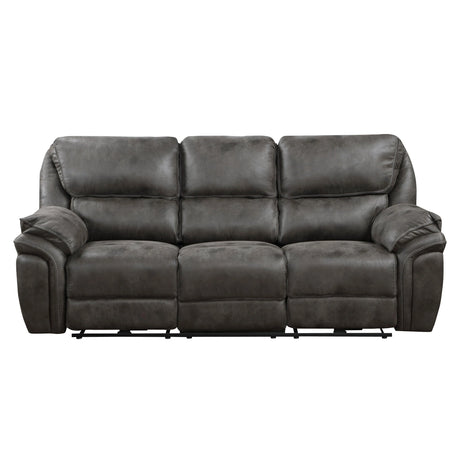 Proctor Gray Microfiber Power Double Reclining Sofa by Homelegance at Eve Furniture