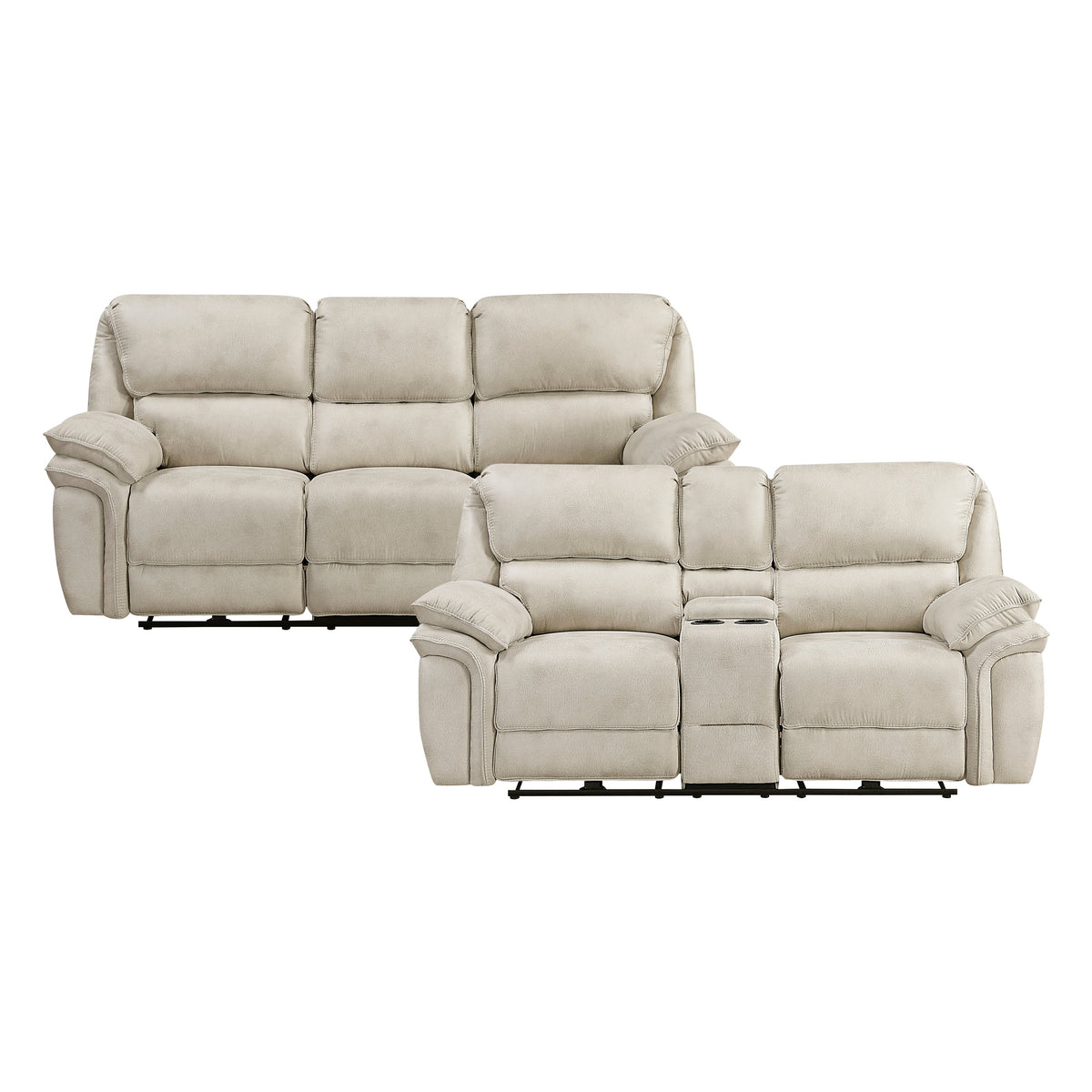 Proctor Pawter 2-Piece Power Double Reclining Set by Homelegance at Eve Furniture
