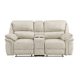 Proctor Pawter Double Reclining Loveseat with Center Console by Homelegance at Eve Furniture