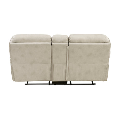Proctor Pawter Double Reclining Loveseat with Center Console by Homelegance at Eve Furniture