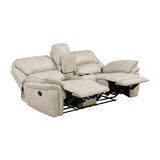 Proctor Pawter Double Reclining Loveseat with Center Console by Homelegance at Eve Furniture
