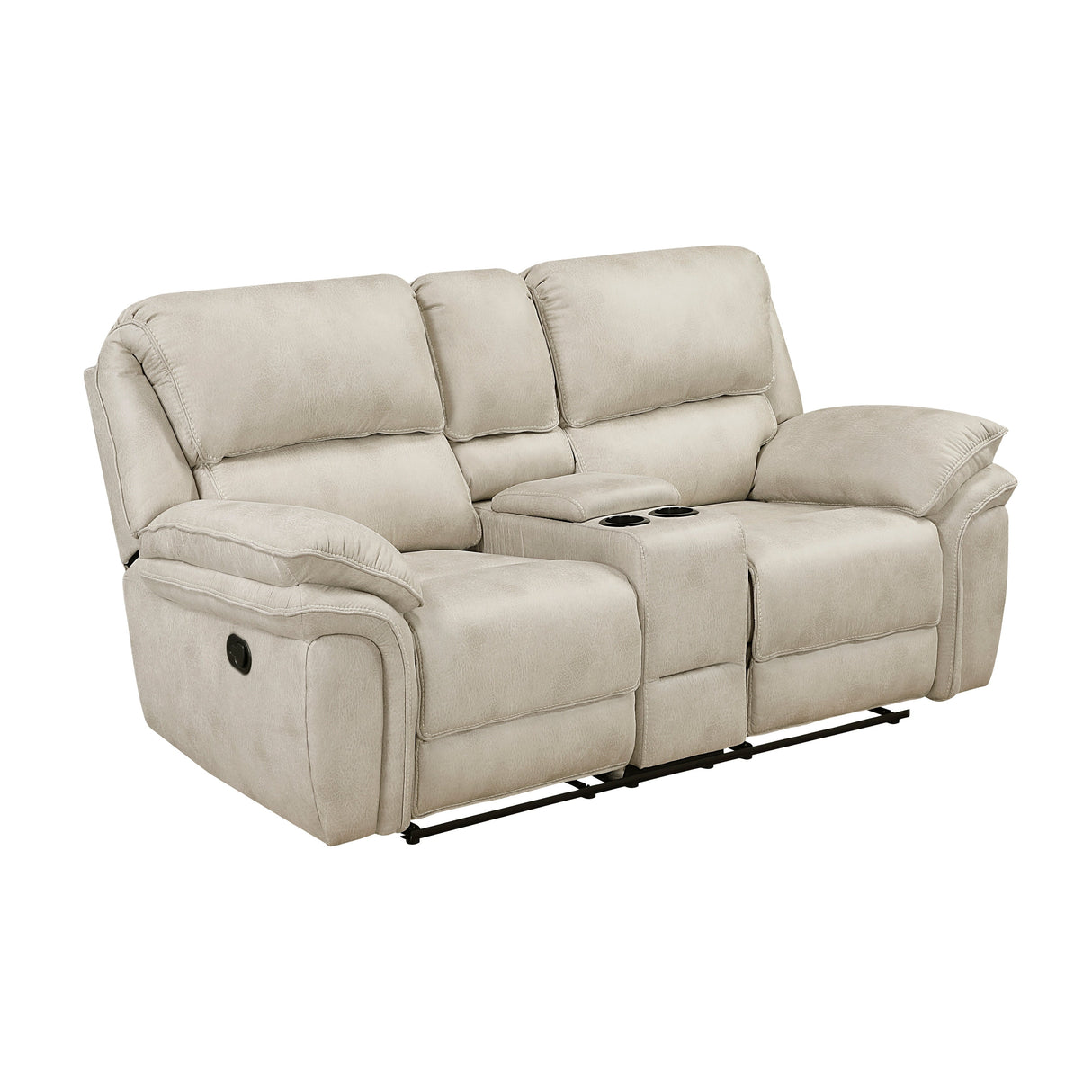 Proctor Pawter Double Reclining Loveseat with Center Console by Homelegance at Eve Furniture