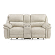 Proctor Pawter Power Double Reclining Loveseat with Center Console by Homelegance at Eve Furniture