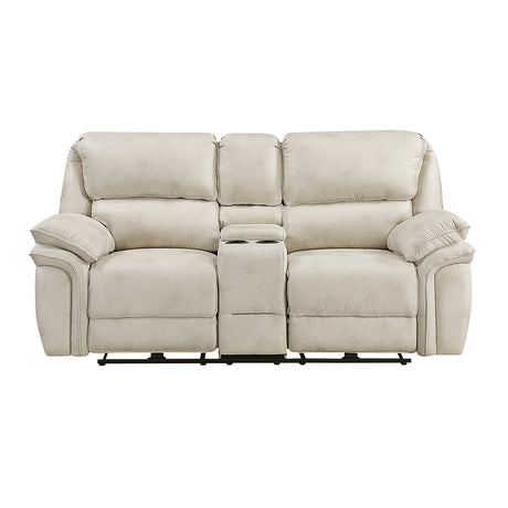 Proctor Pawter Power Double Reclining Loveseat with Center Console by Homelegance at Eve Furniture