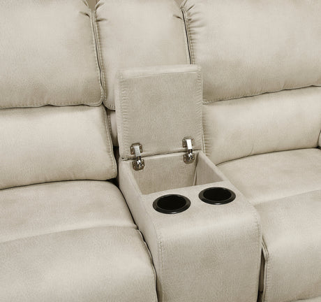 Proctor Pawter Power Double Reclining Loveseat with Center Console by Homelegance at Eve Furniture