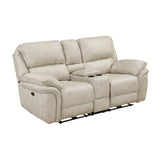 Proctor Pawter Power Double Reclining Loveseat with Center Console by Homelegance at Eve Furniture