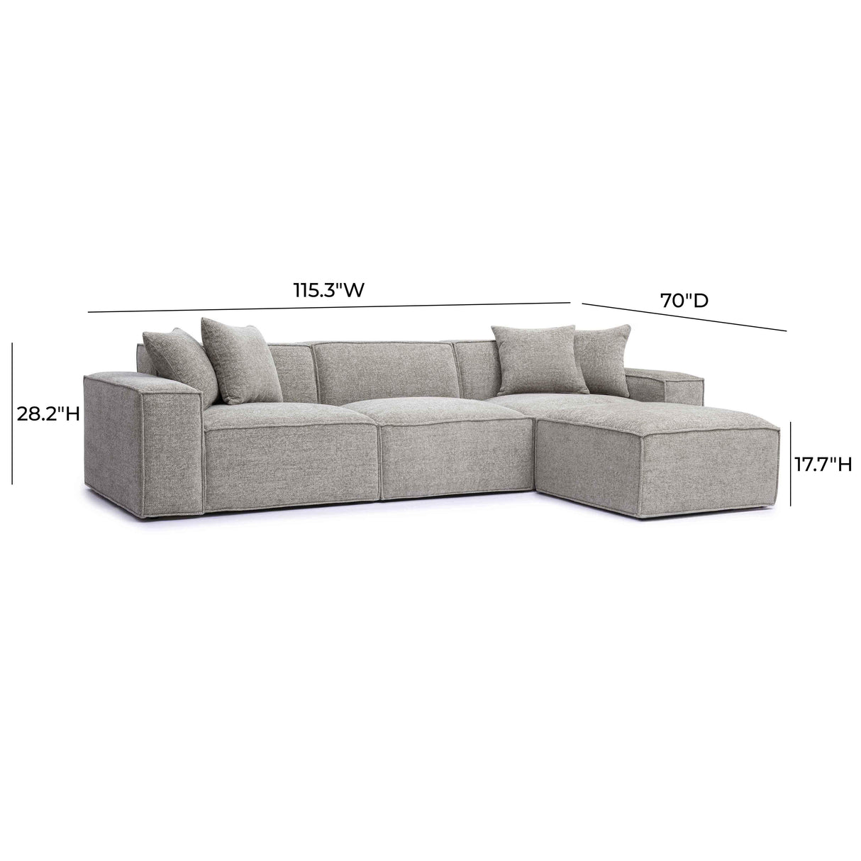 Mindy Chenille Basketweave Modular Sectional by TOV Furniture at Eve Furniture