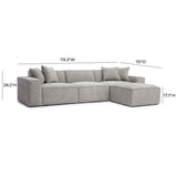 Mindy Chenille Basketweave Modular Sectional by TOV Furniture at Eve Furniture