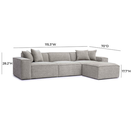 Mindy Chenille Basketweave Modular Sectional by TOV Furniture at Eve Furniture