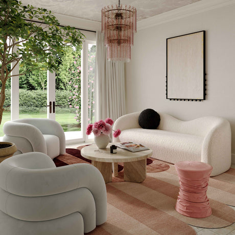 Bounce Ruched Velvet Adjustable Ottoman by TOV Furniture at Eve Furniture