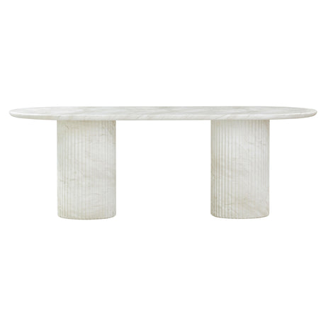 Brut Concrete Patterned Indoor/Outdoor 86" Oval Dining Table by TOV Furniture at Eve Furniture