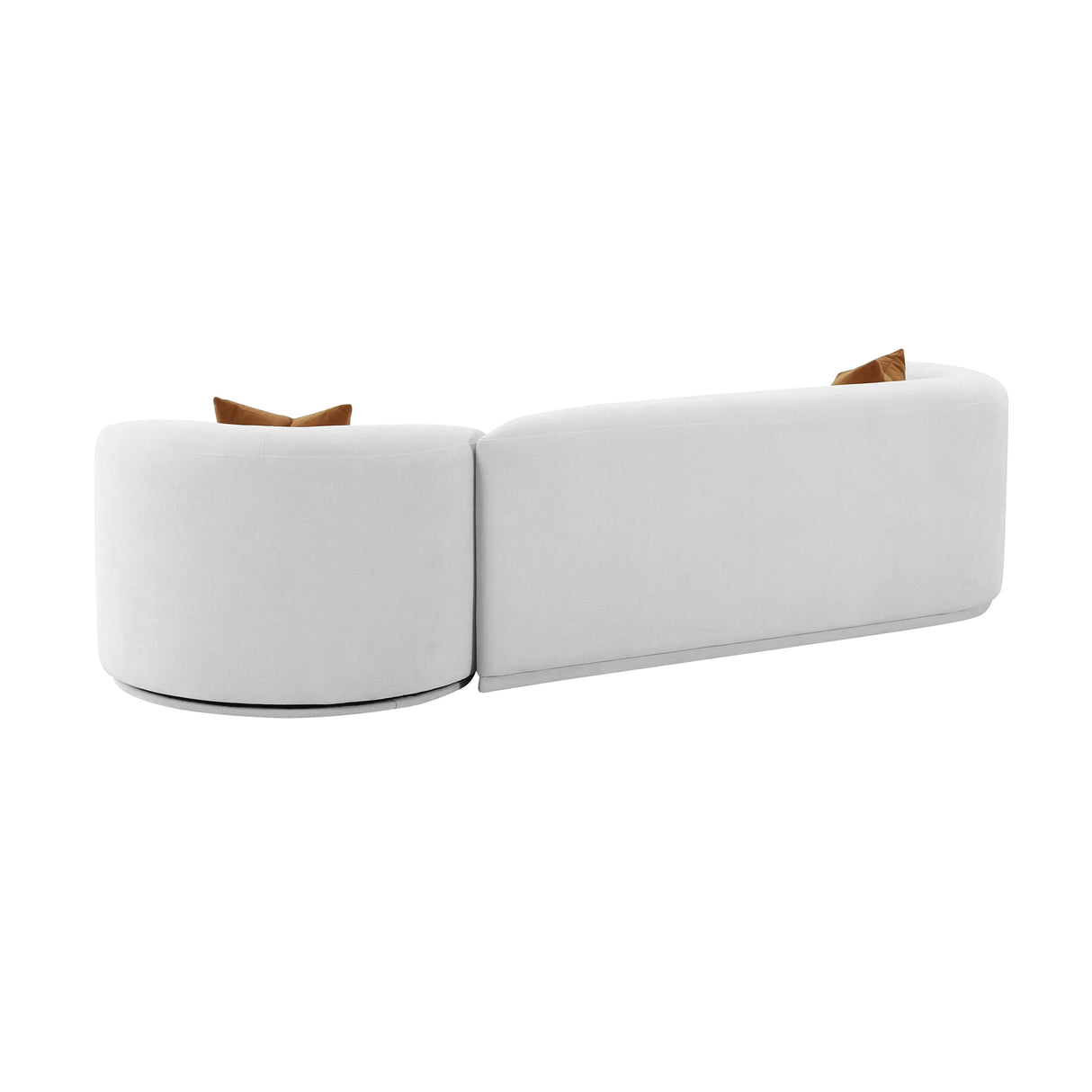 Fickle Grey Velvet 2-Piece Modular Sofa by TOV Furniture at Eve Furniture