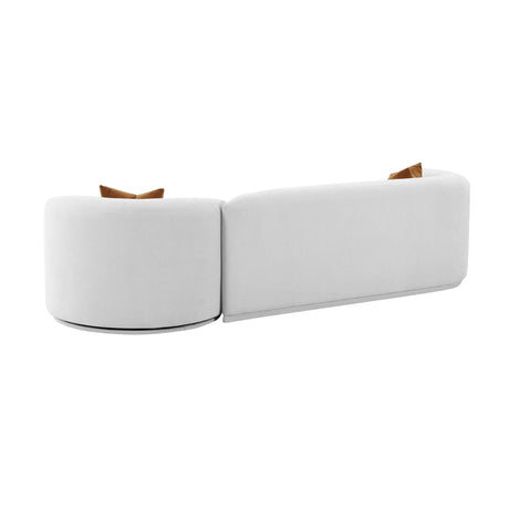 Fickle Grey Velvet 2-Piece Modular Sofa by TOV Furniture at Eve Furniture