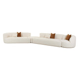 Fickle Cream Boucle 4-Piece Modular Sectional by TOV Furniture at Eve Furniture