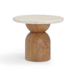 Cynthia Travertine Concrete Indoor / Outdoor Side Table by TOV Furniture at Eve Furniture