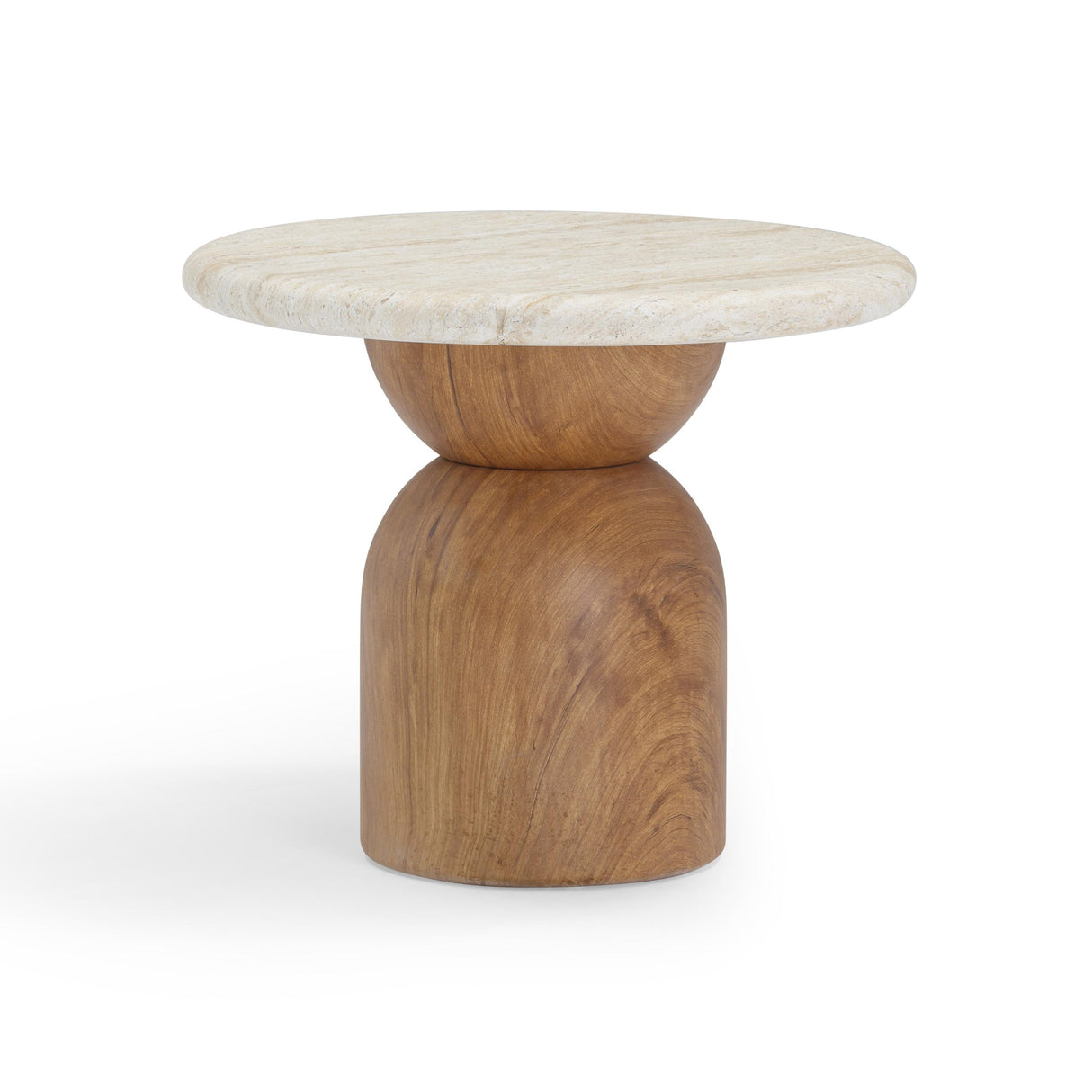Cynthia Travertine Concrete Indoor / Outdoor Side Table by TOV Furniture at Eve Furniture