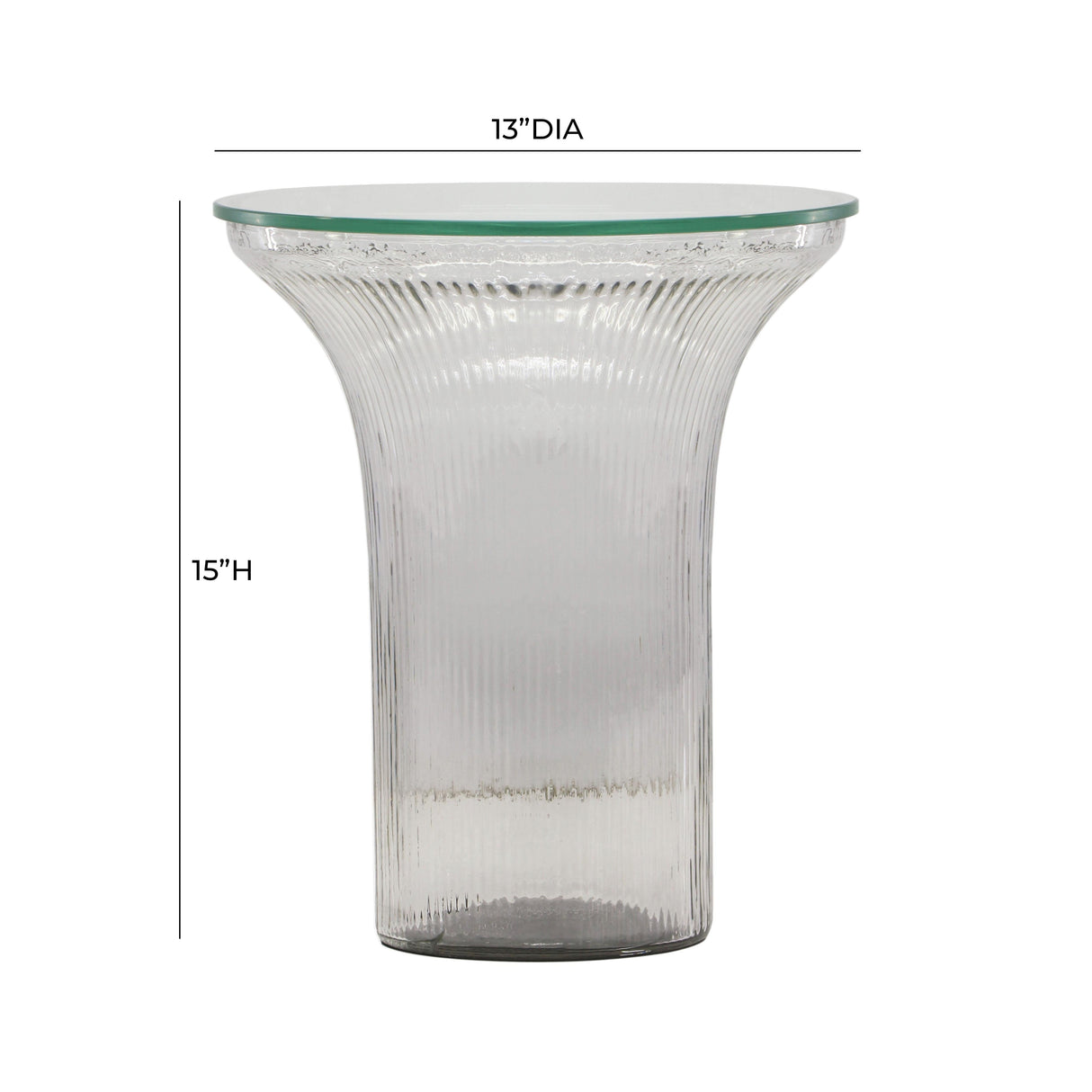 Cassandra Glass Flared Side Table by TOV Furniture at Eve Furniture